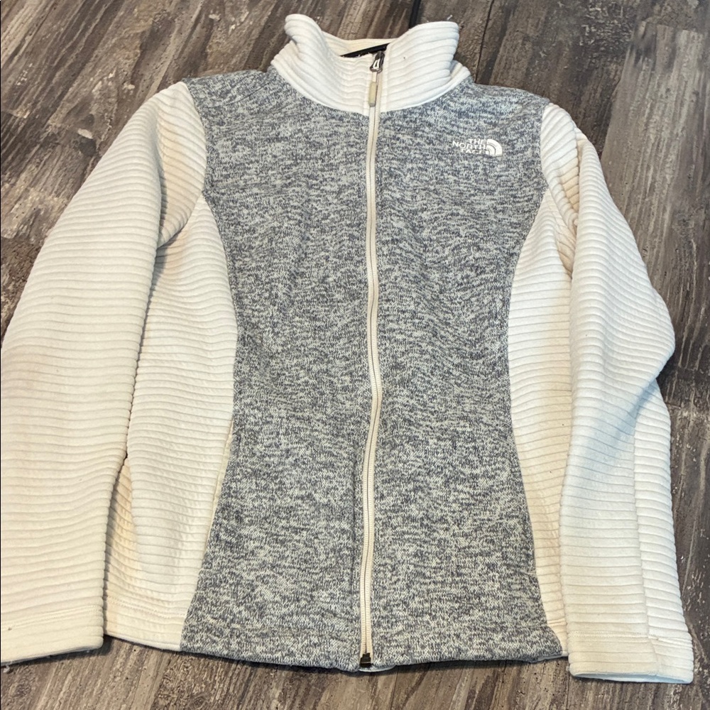 The North Face Gray and White Women's Zip Up